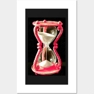 Pretty Sand timer hourglass - bright pink Posters and Art